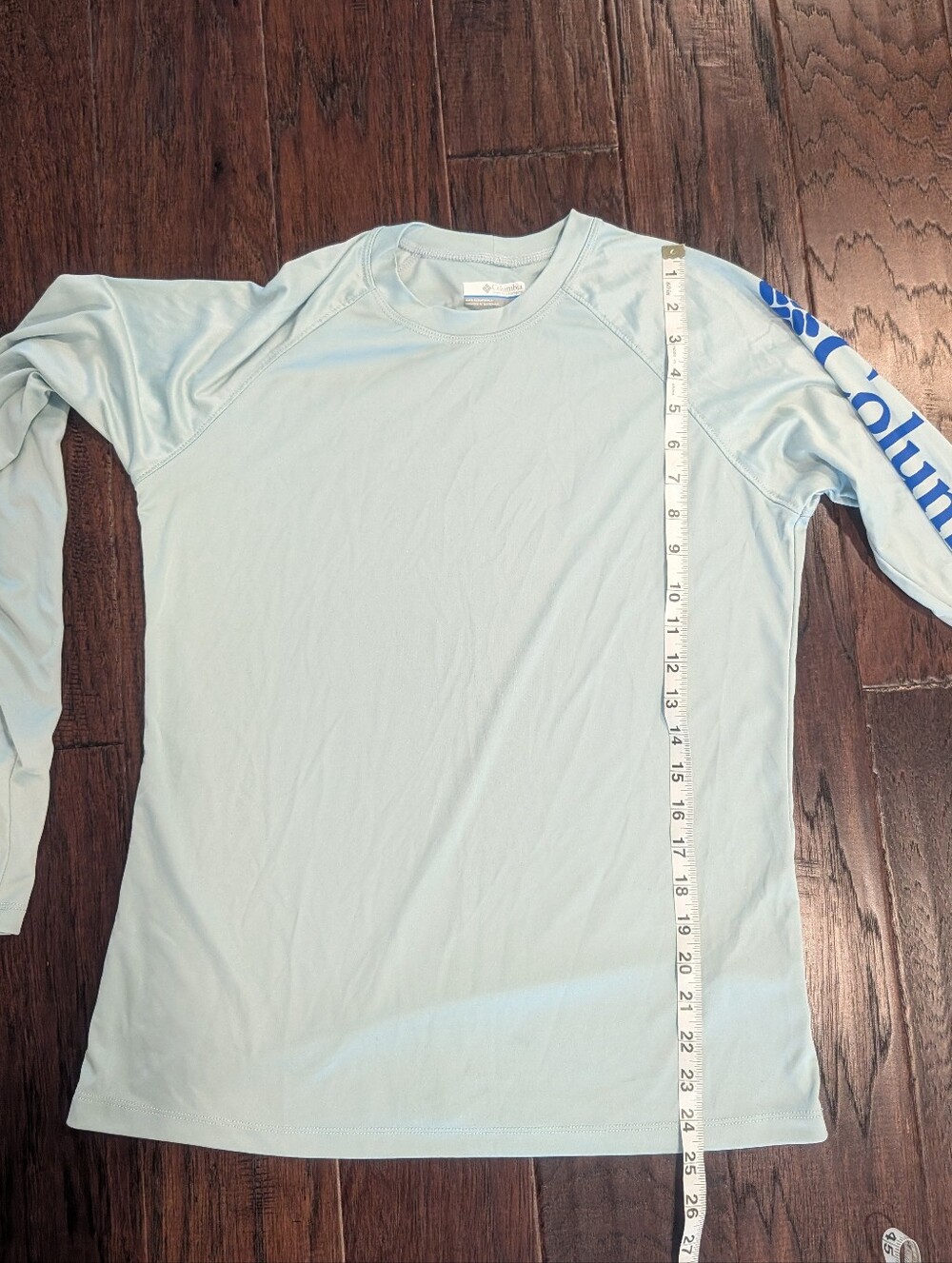 COLUMBIA PFG Men's Light Blue Long Sleeve Sports Tee Shirt Size Medium - Picture 8 of 8